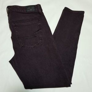 American Eagle Burgundy High Rise Jeggings